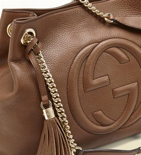 gucci soho bag brown|authentic gucci shoulder bag.